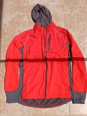 Novara Red and Black Cycling Hooded Performance Softshell Jacket